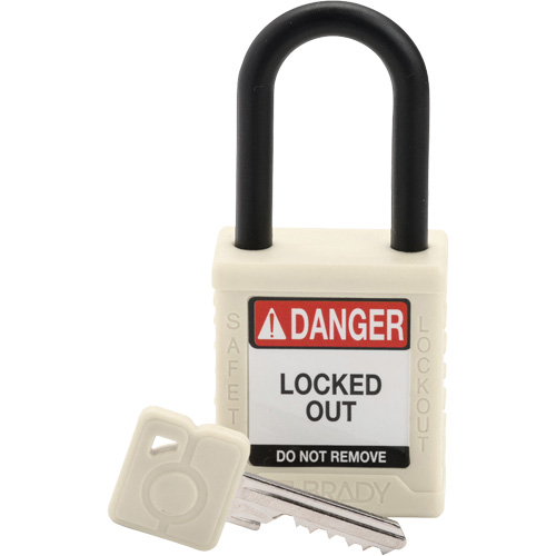 Cadenas de verrouillage de s&eacute;curit&eacute; Velocity, Blanc, Cl&eacute;s diff&eacute;rentes, Nylon, Largeur de 1-1/2" Maritime Industrial Rubber