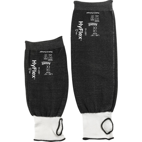 HyFlex 11-251 Extra Wide Protective Sleeve, Intercept, 18", ASTM ANSI Level A3, Black Maritime Industrial Rubber