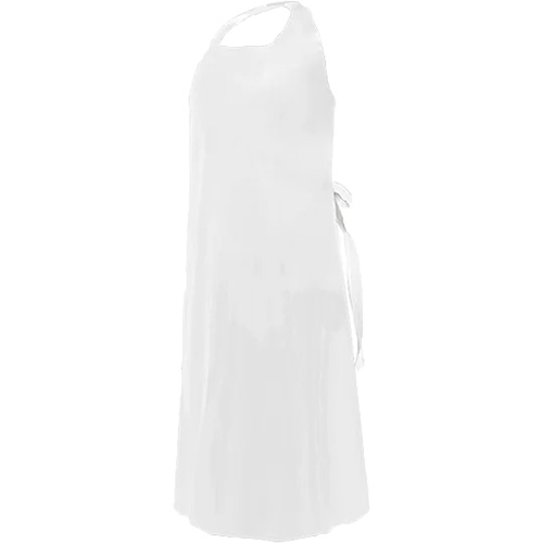 CoverMe Apron with Die-Cut Neck, Polyurethane, 45" L x 35" W, White Maritime Industrial Rubber