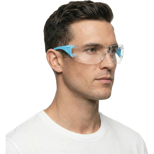 Adapt Lite Blue/White Safety Glasses, Clear Lens, Anti-Fog/Anti-Scratch, ANSI Z87+/Meets/Exceeds CSA Z94.3 Maritime Industrial Rubber