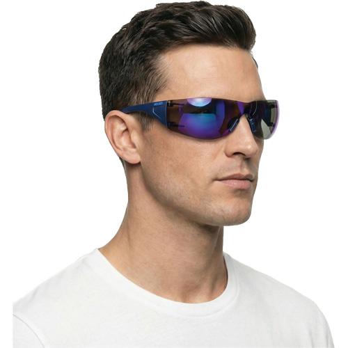 Adapt Lite Safety Glasses, Blue Mirror Lens, Anti-Fog/Anti-Scratch, ANSI Z87+/Meets/Exceeds CSA Z94.3 Maritime Industrial Rubber