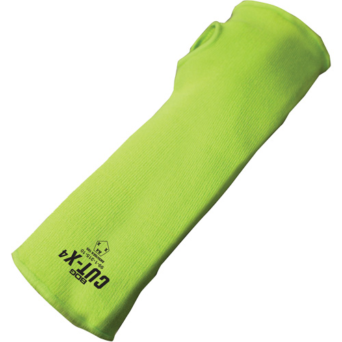 Manchette r&eacute;sistante &agrave; la coupe avec ouverture pour le pouce Cut-X, Fibre de verre/Poly&eacute;thyl&egrave;ne, 10", ASTM ANSI niveau A4, Lime haute visibilit&eacute; Maritime Industrial Rubber
