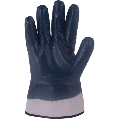 Gants bleu marine avec manchettes renforc&eacute;es &agrave; entoilage coll&eacute; Horizon, T-Grand, R&ecirc;vetement Nitrile, Enveloppe en Jersey/Coton Maritime Industrial Rubber