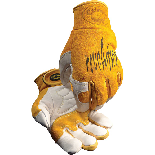 Caiman&reg; Premium TIG/MIG Welder's Gloves with Hook & Loop Closure, Split Cowhide, Size Large Maritime Industrial Rubber