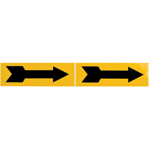 Marqueur de tuyau  Arrow, Autocollant, 2-1/4" h x 7" la, Noir sur jaune Maritime Industrial Rubber