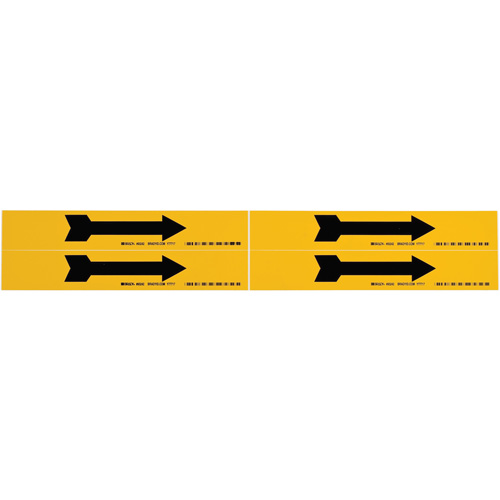 Marqueur de tuyau  Arrow, Autocollant, 1-1/8" h x 7" la, Noir sur jaune Maritime Industrial Rubber