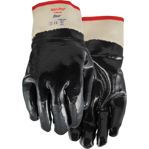Gants enduits Nitri-Pro, 9/Grand, R&ecirc;vetement Nitrile, Enveloppe en Jersey/Coton Maritime Industrial Rubber