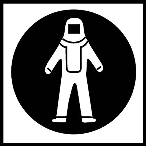 &eacute;tiquettes avec pictogramme Right to Know - Combinaison pleine protection, Vinyle, Feuille, 5/8" lo x 3/4" la Maritime Industrial Rubber