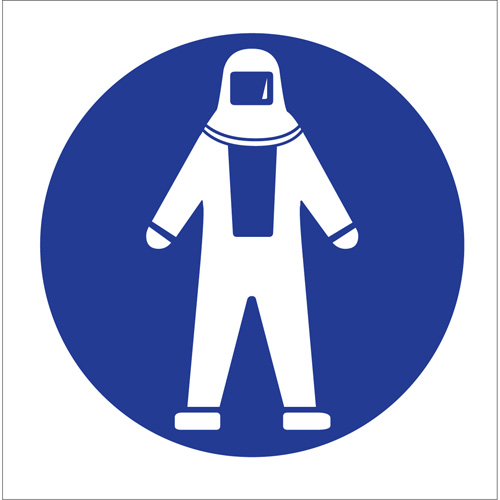 &eacute;tiquettes avec pictogramme Right to Know - Combinaison pleine protection, Vinyle, Feuille, 1-1/4" lo x 1-1/2" la Maritime Industrial Rubber