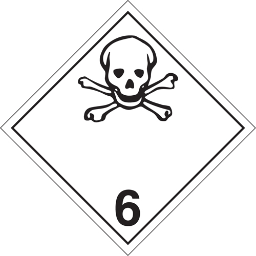 Toxic Materials TDG Placard, Aluminum Maritime Industrial Rubber