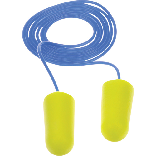 E-A-Rsoft Yellow Neon Earplugs, Bulk - Polybag, Corded Maritime Industrial Rubber