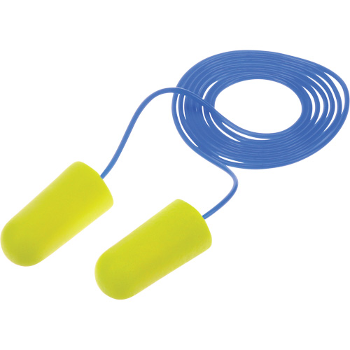 E-A-Rsoft Yellow Neon Earplugs, Bulk - Polybag, Corded Maritime Industrial Rubber