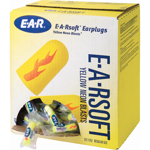 E-A-Rsoft Yellow Neon Blasts Earplugs, Bulk - Polybag Maritime Industrial Rubber