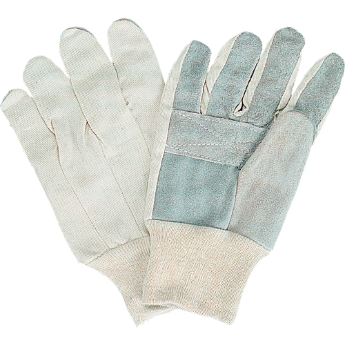 Gants de travail d'usage standard, Grand, Paume en Cuir de vache refendu Maritime Industrial Rubber