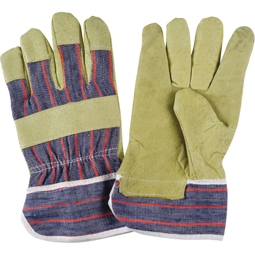 Gant pour ajusteur confortable r&eacute;sistant &agrave; l'abrasion, Grand, Paume en Cuir fleur de porc, Doublure en Coton Maritime Industrial Rubber
