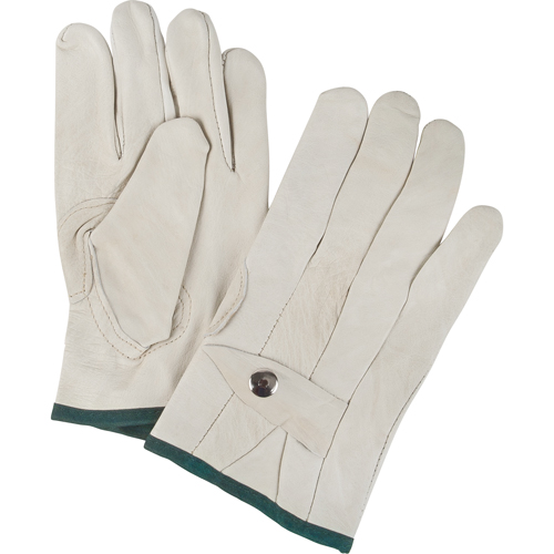 Gants de cordeur d'usage standard, Moyen, Paume Cuir fleur de vache Maritime Industrial Rubber