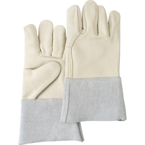 Standard-Duty Work Gloves, Large, Grain Cowhide Palm Maritime Industrial Rubber