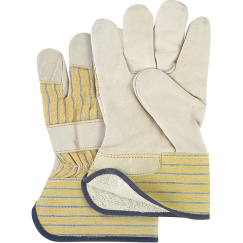 Abrasion-Resistant Winter-Lined Fitters Gloves, Ladies, Grain Cowhide Palm, Cotton Fleece Inner Lining Maritime Industrial Rubber