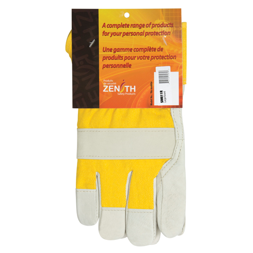 Abrasion-Resistant Winter-Lined Fitters Gloves, Large, Grain Cowhide Palm, Foam Fleece Inner Lining Maritime Industrial Rubber