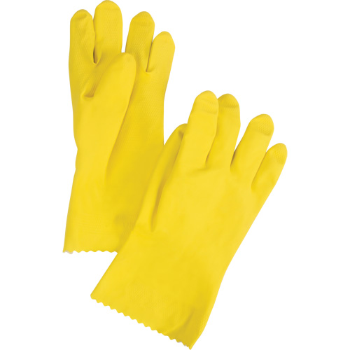 ChemStop Gloves, Size Small/7, 12" L, Latex, Flock-Lined Inner Lining, 16-mil Maritime Industrial Rubber