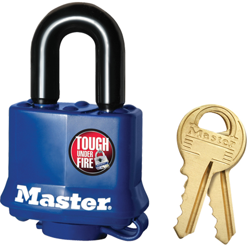 Weather-Resistant Padlock, Keyed Different, Laminated Steel, 1-9/16" Width Maritime Industrial Rubber