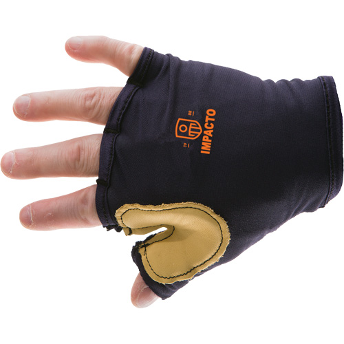 Gant antichoc sans doigts &agrave; prise d'outil, main droite, Taille T-petit, Paume Cuir fleur Maritime Industrial Rubber