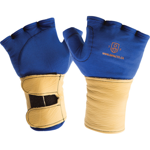 Fingerless Glove Liner with Wrist Restrainer, Size X-Small, Poly-Cotton Palm Maritime Industrial Rubber