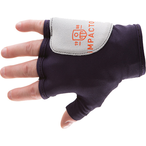 Palm/Side Fingerless Protection Gloves - Left, X-Small, Suede Palm, Slip-On Cuff Maritime Industrial Rubber