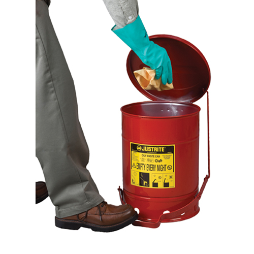 Contenants pour d&eacute;chets huileux, Homologu&eacute; FM/List&eacute; UL, 2 gal. US, Rouge Maritime Industrial Rubber