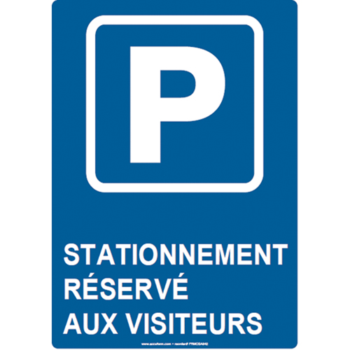 Panneau de stationnement r&eacute;serv&eacute;, 14" x 10", Aluminium, Français avec pictogramme Maritime Industrial Rubber