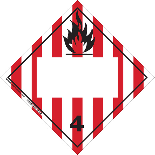 Flammable Solids TDG Placard, Adhesive Vinyl Maritime Industrial Rubber