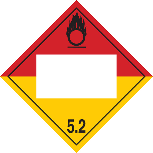 Organic Peroxide TDG Placard, Plastic Maritime Industrial Rubber