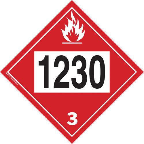 Plaque-&eacute;tiquette TMD 1230 pour m&eacute;thanol, Plastique Maritime Industrial Rubber