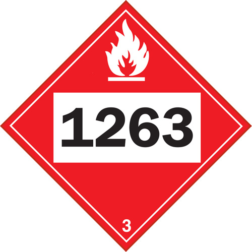 Plaque-&eacute;tiquette TMD 1263 pour liquide inflammable peinture, Plastique Maritime Industrial Rubber