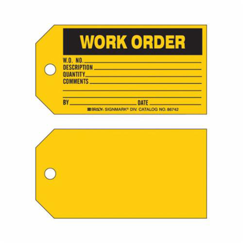 &eacute;tiquette Work Order, Papier, 5-3/4" la x 3" h, Anglais Maritime Industrial Rubber