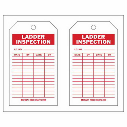 &eacute;tiquettes de rapport d'inspection, Polyester, 4" la x 7" h, Anglais Maritime Industrial Rubber