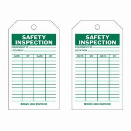&eacute;tiquettes d'inspection de s&eacute;curit&eacute;, Polyester, 4" la x 7" h, Anglais Maritime Industrial Rubber