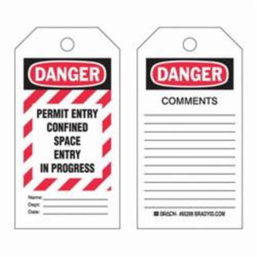 &eacute;tiquettes Confined Space, Polyester, 3" la x 5-3/4" h, Anglais Maritime Industrial Rubber
