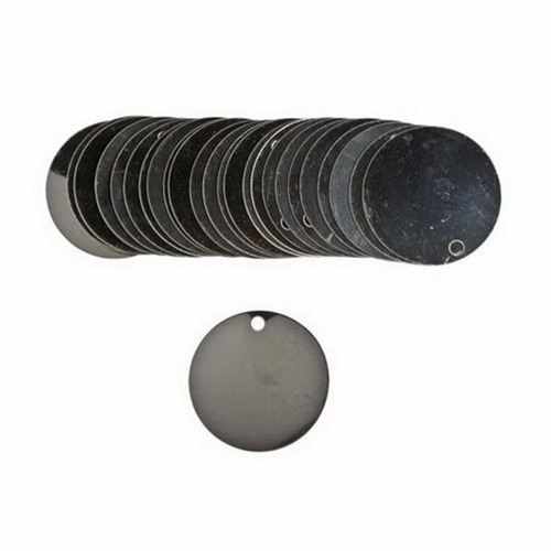 Blank Write-On Valve Tags, Stainless Steel, 1.5" dia Maritime Industrial Rubber