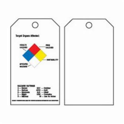 Self-Laminating Right-To-Know Tags, Polyester, 3" W x 5-3/4" H, English Maritime Industrial Rubber
