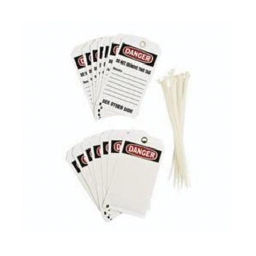 Self-Laminating Accident Prevention Tags, Polyester, 3" W x 5-3/4" H, English Maritime Industrial Rubber