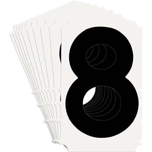 &eacute;tiquettes de lettres et chiffres gothiques individuels Quick-Align, 8, 4" h, Noir Maritime Industrial Rubber