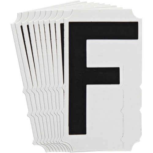 &eacute;tiquettes de lettres et chiffres gothiques individuels Quick-Align, F, 4" h, Noir Maritime Industrial Rubber