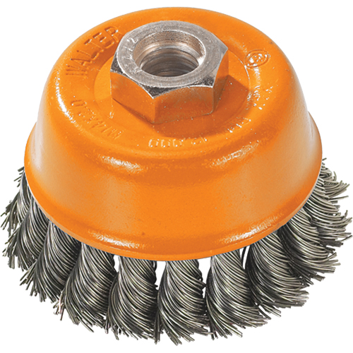 Brosse &agrave; fils nou&eacute;s torsad&eacute;s, 3" dia. x 5/8"-11 arbre Maritime Industrial Rubber