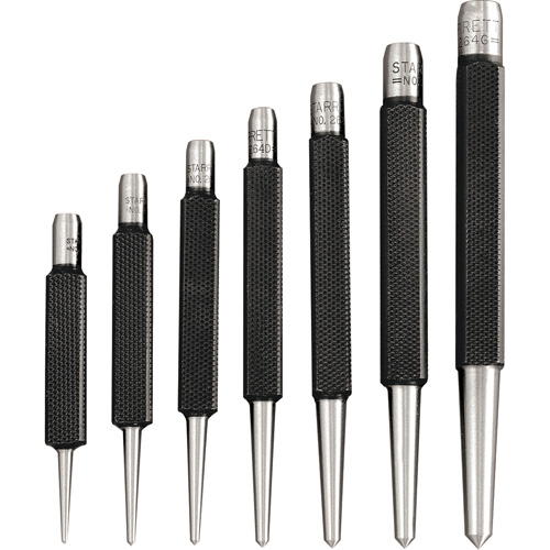 Ensemble de 7 pointeaux &agrave; centrer &agrave; tige carr&eacute;e Maritime Industrial Rubber