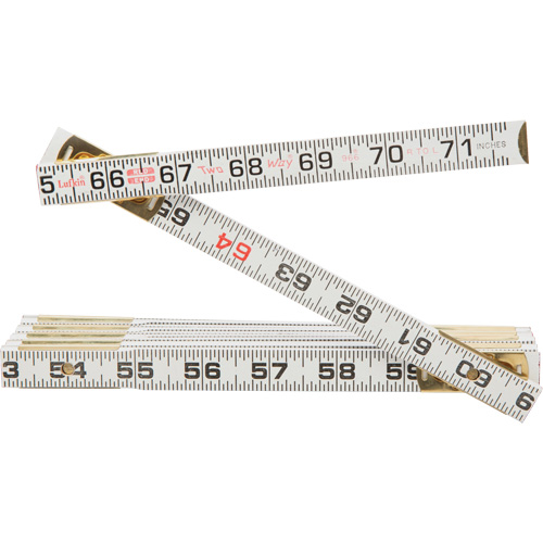 R&egrave;gle Red End Two Way, 6' lo, Bois, Graduations de 1/16" Maritime Industrial Rubber