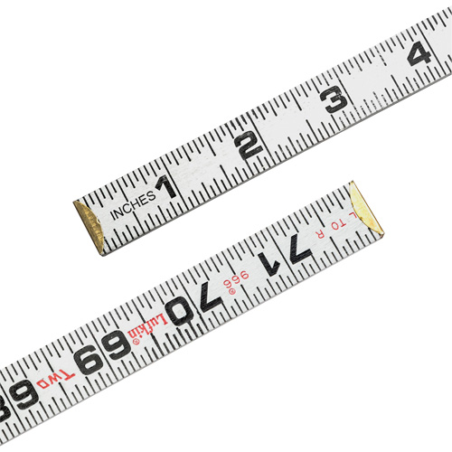 R&egrave;gle Red End Two Way, 6' lo, Bois, Graduations de 1/16" Maritime Industrial Rubber