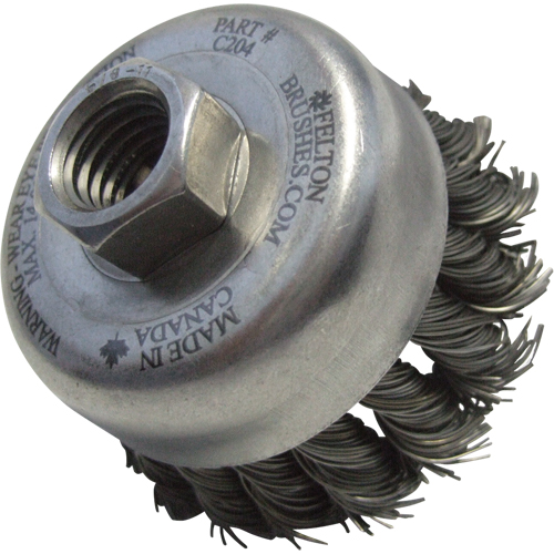 Brosses-boisseau &agrave; fils nou&eacute;s, 4" dia. x 5/8"-11 arbre Maritime Industrial Rubber