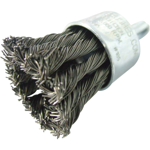 Knotted Wire End Brushes, 1" Dia., 0.020" Wire Dia., 1/4" Shank Maritime Industrial Rubber