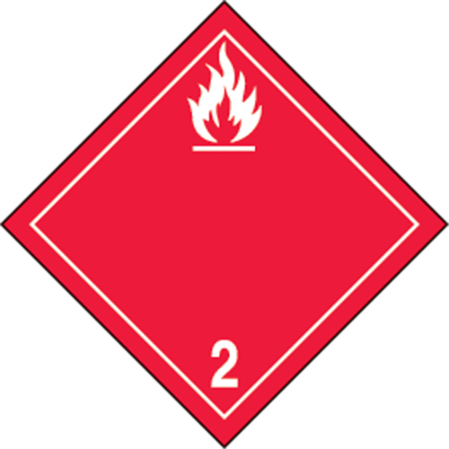 TDG Shipping Labels, Class 2.1, Flammable Gases, Vinyl Maritime Industrial Rubber